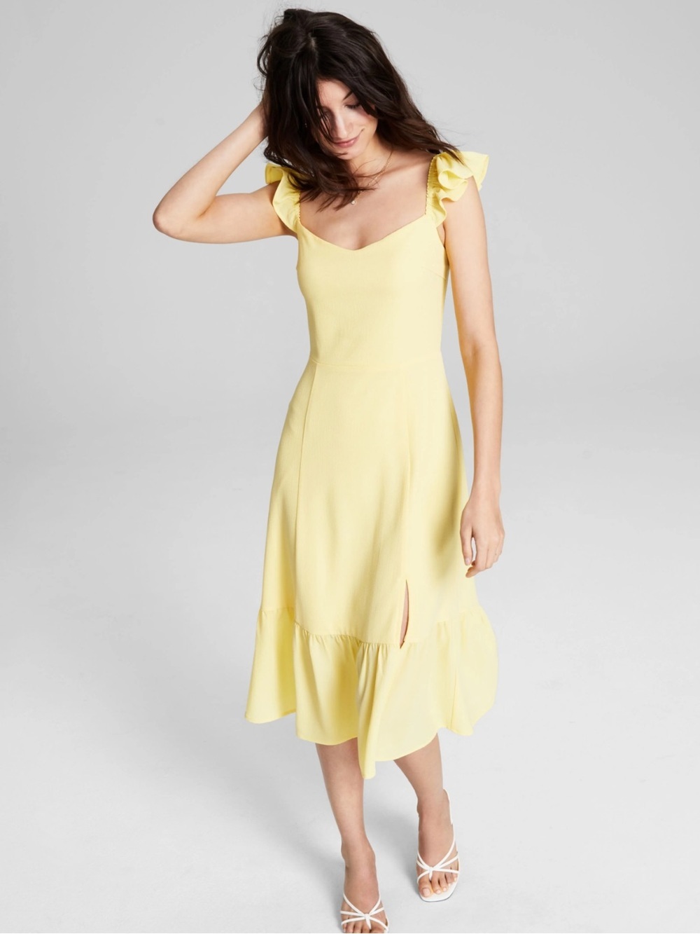 BNWT And Now This Ruffle Midi Dress- Yellow